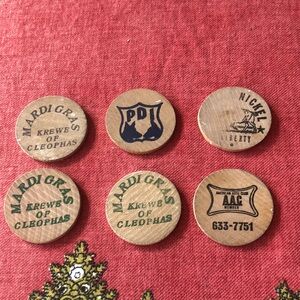 Mardi Gras krewe wooden coins Disney